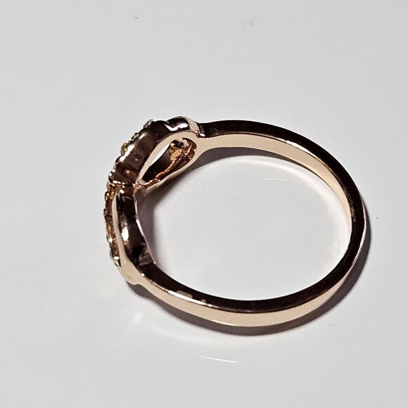 Rose Gold Tone Clear Rhinestone Infinity Ring Size 8 - Picture 8 of 11